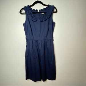 J. Crew sleeveless ruffle trim sheath dress